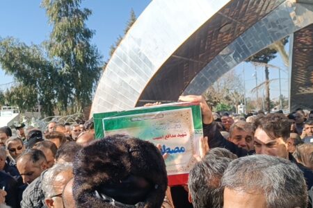 تشییع شهید مدافع امنیت در اسلام‌شهر