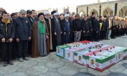برگزاری مراسم تشییع 4 شهید جنگ تحمیلی آمریکایی صهیونی