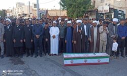 تشییع پیکر مطهر شهید امیرعلی سالاری در بندر لنگه+تصویر