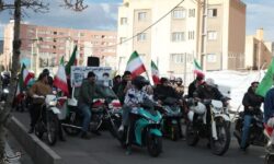 کاروان حماسی موتوری تکواندوکاران زنجان در گرامیداشت چهلم رهبر انقلاب