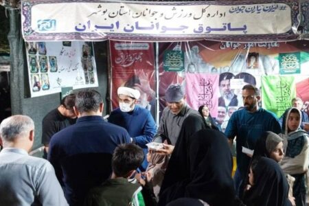 برپایی سفره اطعام علوی توسط موکب اداره ورزش و جوانان بوشهر
