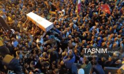 پیکر شهید «موسوی‌تبار» بر دستان مردم بهمئی تشییع شد